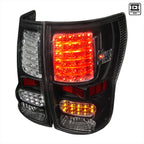 2007-2013 Toyota Tundra LED Tail Lights (Matte Black Housing/Clear Lens)