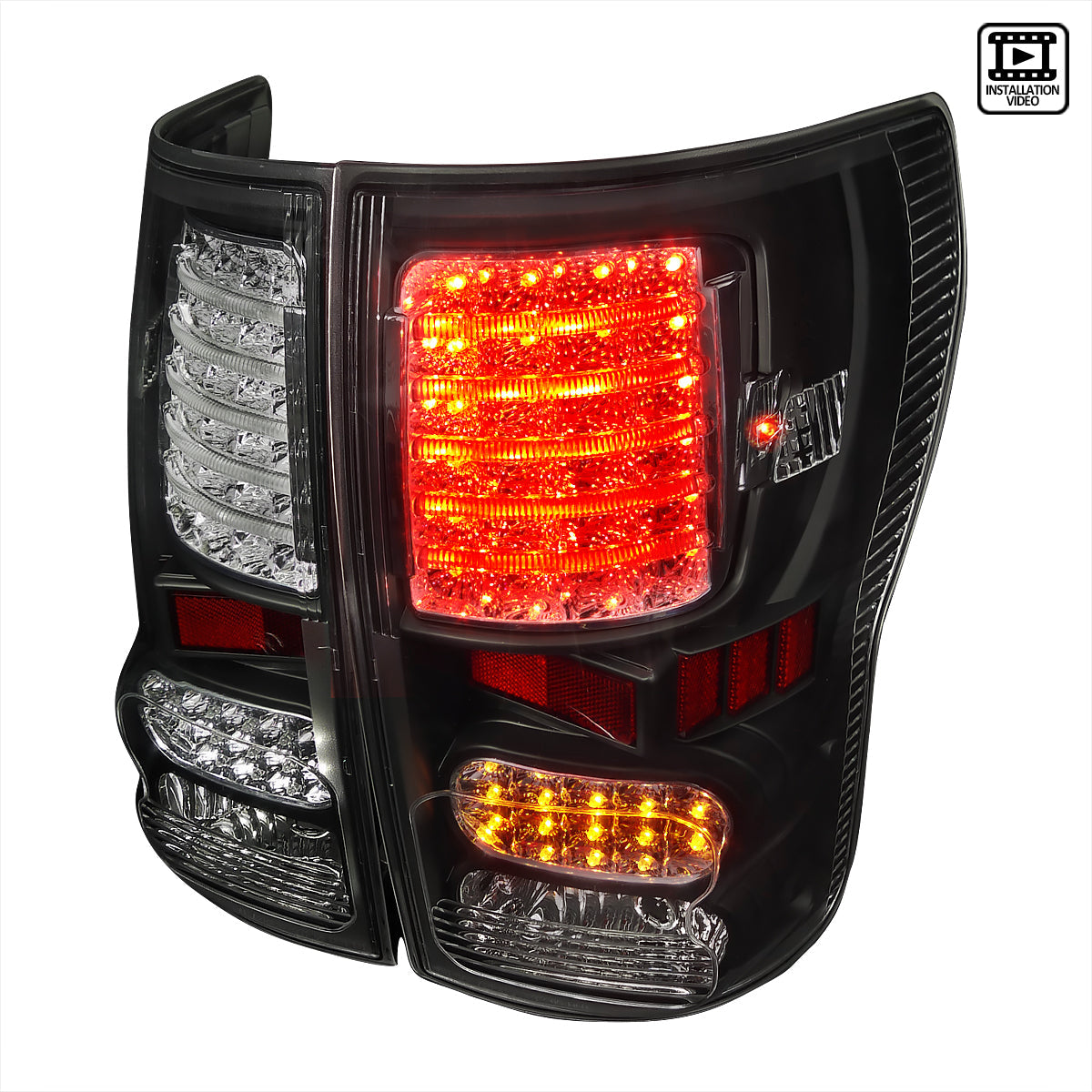 2007-2013 Toyota Tundra LED Tail Lights (Matte Black Housing/Clear Lens)