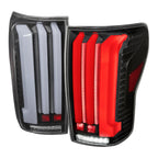2007-2013 Toyota Tundra Sequential White LED Bar Tail Lights (Matte Black Housing/Clear Lens)