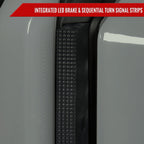 2007-2013 Toyota Tundra Sequential White LED Bar Tail Lights (Matte Black Housing/Smoked Lens)