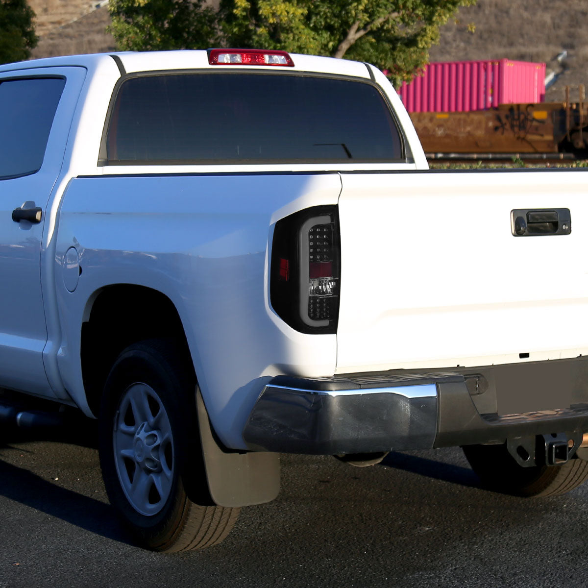 2014-2021 Toyota Tundra White Bar Sequential LED Tail Lights (Glossy Black Housing/Smoked Lens)