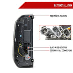 2014-2021 Toyota Tundra Facelift Style Full LED Tail Lights with Sequential Turn Signal (Jet Black Housing/Clear Lens)