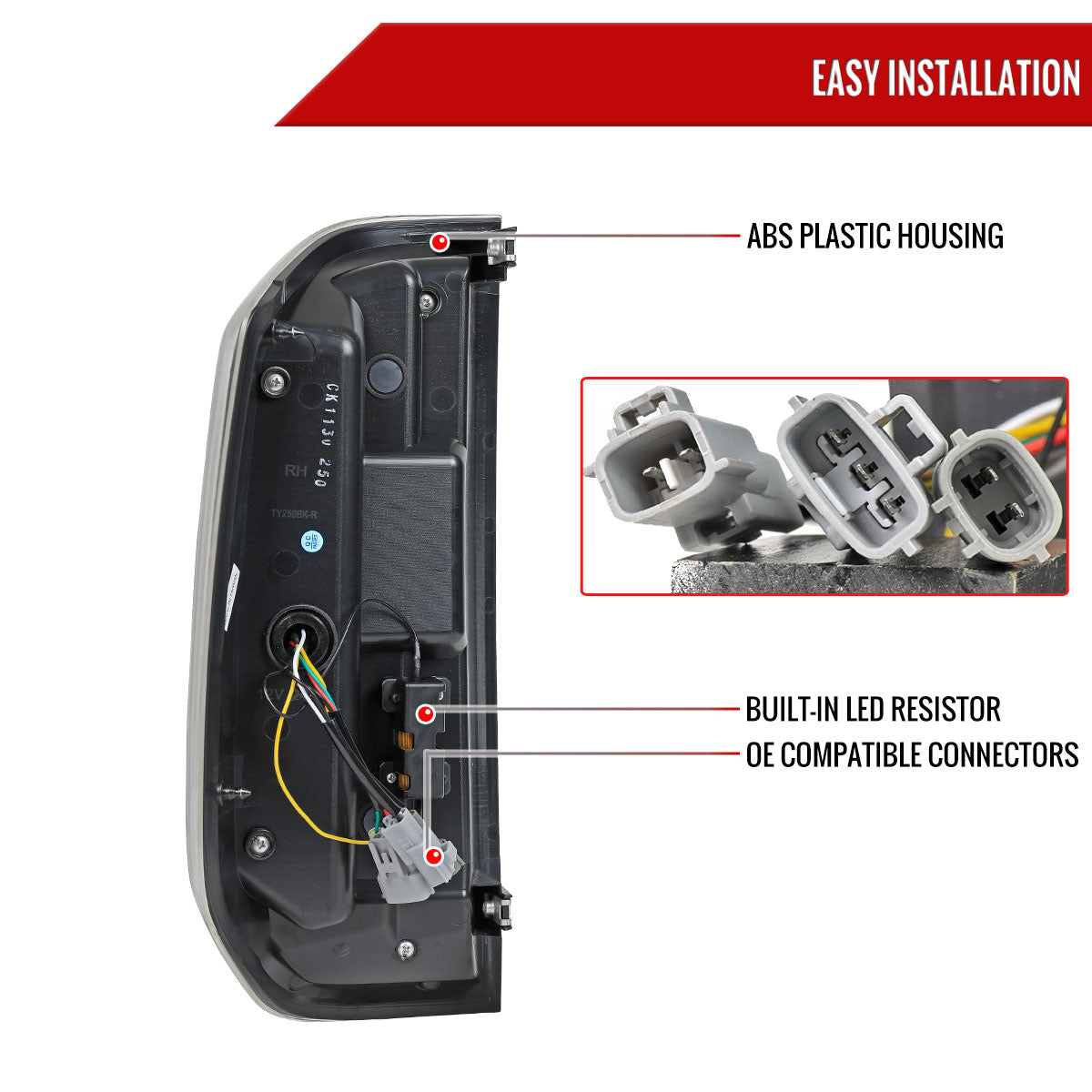 2014-2021 Toyota Tundra Facelift Style Full LED Tail Lights with Sequential Turn Signal (Jet Black Housing/Clear Lens)