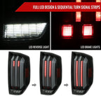 2014-2021 Toyota Tundra Facelift Style Full LED Tail Lights with Sequential Turn Signal (Matte Black Housing/Smoked Lens)
