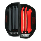 2014-2021 Toyota Tundra Facelift Style Full LED Tail Lights with Sequential Turn Signal (Matte Black Housing/Smoked Lens)