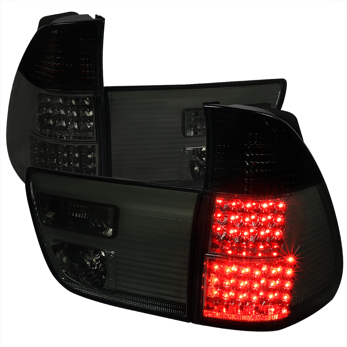 2000-2006 BMW E53 X5 LED Tail Lights - OZ (Chrome Housing/Smoked Lens)