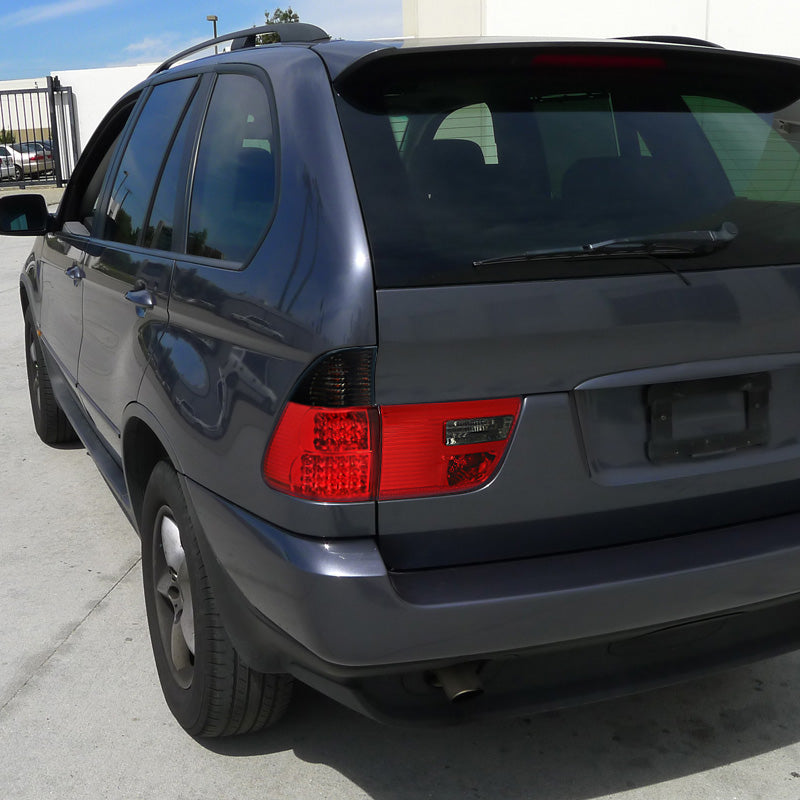2000-2006 BMW E53 X5 LED Tail Lights - OZ (Chrome Housing/Red Smoked Lens)