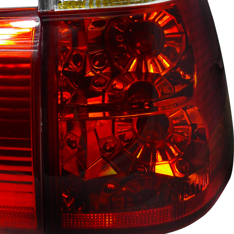 2000-2006 BMW E53 X5 Tail Lights (Chrome Housing/Red Clear Lens)