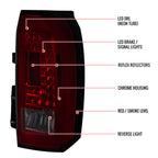 2015-2020 GMC Yukon/Yukon XL Denali SLE/SLT LED Tail Lights (Chrome Housing/Red Smoked Lens)