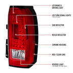 2015-2020 GMC Yukon/Yukon XL Denali SLE/SLT LED Tail Lights (Chrome Housing/Red Clear Lens)