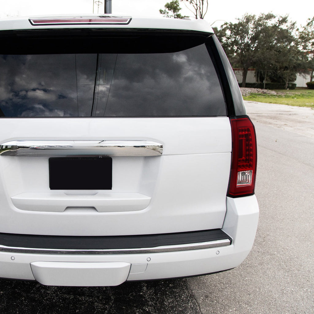 2015-2020 GMC Yukon/Yukon XL Denali SLE/SLT LED Tail Lights (Chrome Housing/Red Clear Lens)