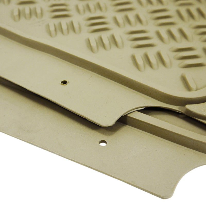 Universal PVC Rubber Floor Mats - 3PC (Beige)