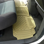 Universal PVC Rubber Floor Mats - 3PC (Beige)