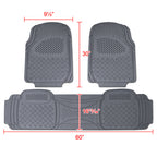 Universal PVC Rubber Floor Mats - 3PC (Gray)