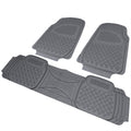 Universal PVC Rubber Floor Mats - 3PC (Gray)