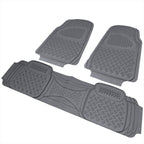 Universal PVC Rubber Floor Mats - 3PC (Gray)
