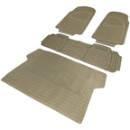 Universal PVC Rubber Floor Mats - 4PC (Beige)