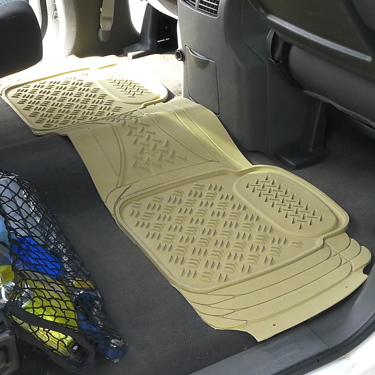 Universal PVC Rubber Floor Mats - 4PC (Beige)
