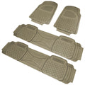 Universal PVC Rubber Non-Slip Floor Mats - 4PC (Beige)