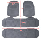 Universal PVC Rubber Non-Slip Floor Mats - 4PC (Gray)