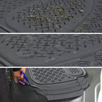 Universal PVC Rubber Floor Mats - 5PC (Gray)