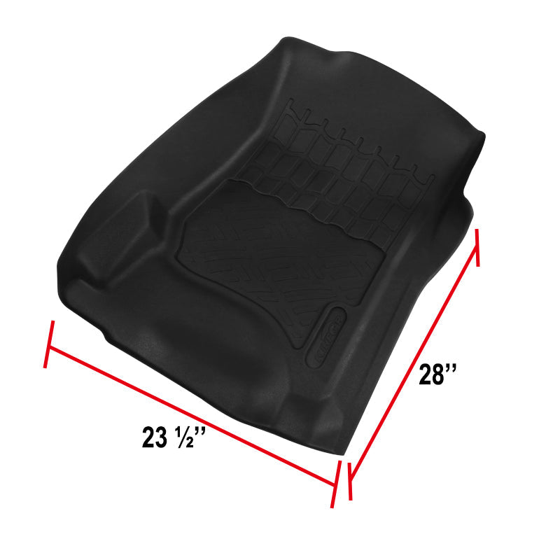 2007-2013 Chevrolet Silverado/Tahoe/Suburban/Avalanche GMC Sierra/Yukon All Weather Heavy Duty PVC Rubber Front Floor Mats - 2PC