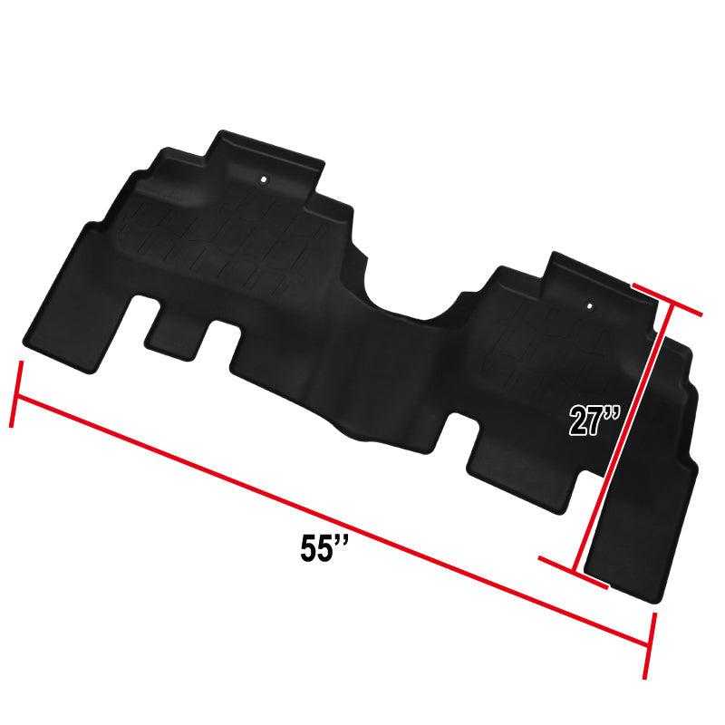 2014-2018 Jeep Wrangler JK 4DR All Weather Heavy Duty Rubber Front & Rear Floor Mats - 3PC