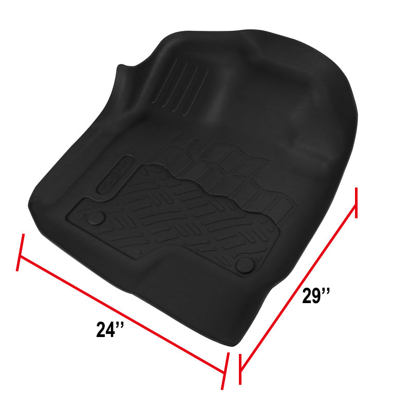 2009-2014 Ford F-150 Super Crew Cab All Weather Heavy Duty Rubber Front Floor Mats - 2PC