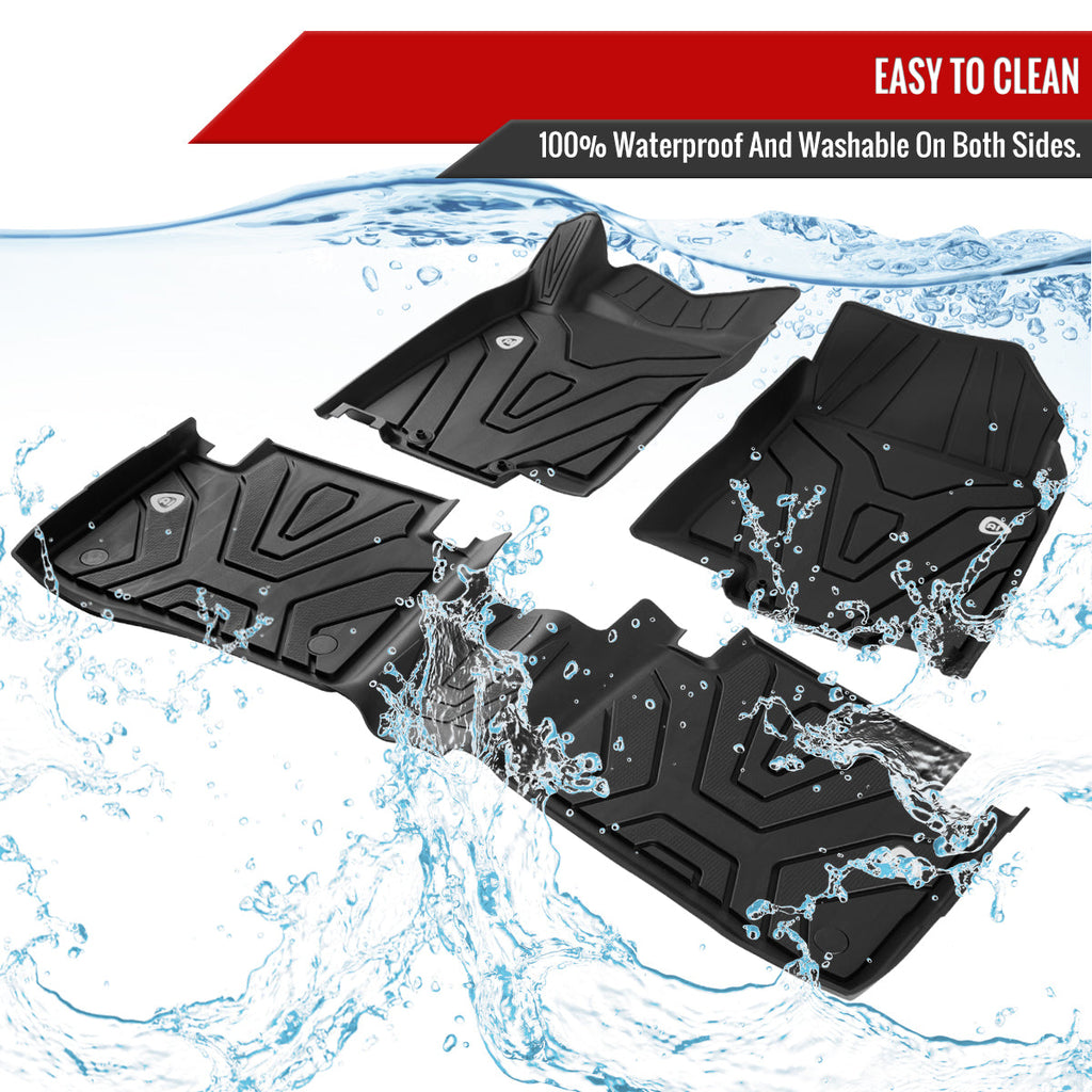 2014-2020 Nissan Rogue All Weather TPE 3 PC Black Floor Mats