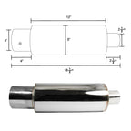 Apexi N1 Style 2.5" Inlet/4" Outlet Stainless Steel Exhaust Muffler w/ Removable Silencer