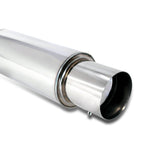 Apexi N1 Style 2.5" Inlet/4" Outlet Stainless Steel Exhaust Muffler w/ Removable Silencer