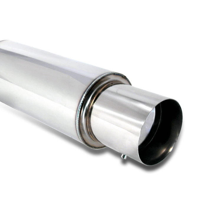 Apexi N1 Style 2.5" Inlet/4" Outlet Stainless Steel Exhaust Muffler w/ Removable Silencer