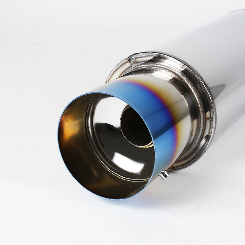 Apexi N1 Style 2.5" Inlet Exhaust Muffler - 4" Burnt Blue Titanium Tip