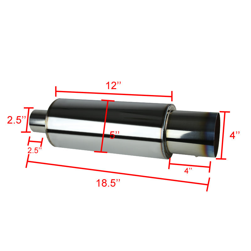 Apexi N1 Style 2.5" Inlet Exhaust Muffler - 4" Burnt Blue Tip