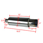 Apexi N1 Style 2.5" Inlet Exhaust Muffler - 4" Burnt Blue Tip