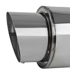 Universal 2.5" Inlet/4" Outlet Stainless Steel Muffler w/ Fireball Style Tip