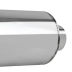 Universal 2.5" Inlet/4" Outlet Stainless Steel Muffler w/ Fireball Style Tip