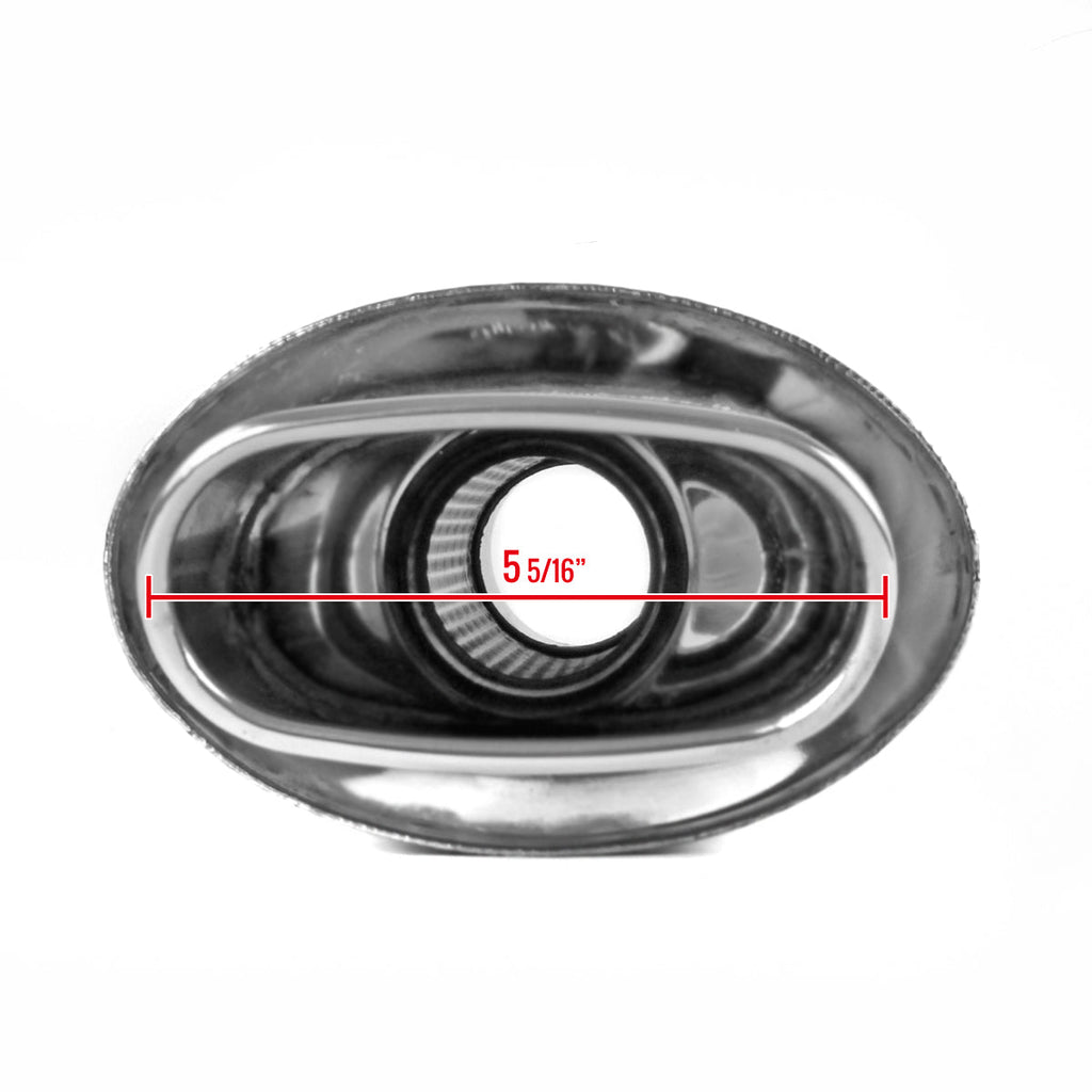 Universal 2.5" Inlet Stainless Steel Exhaust Muffler w/ Oval Tip