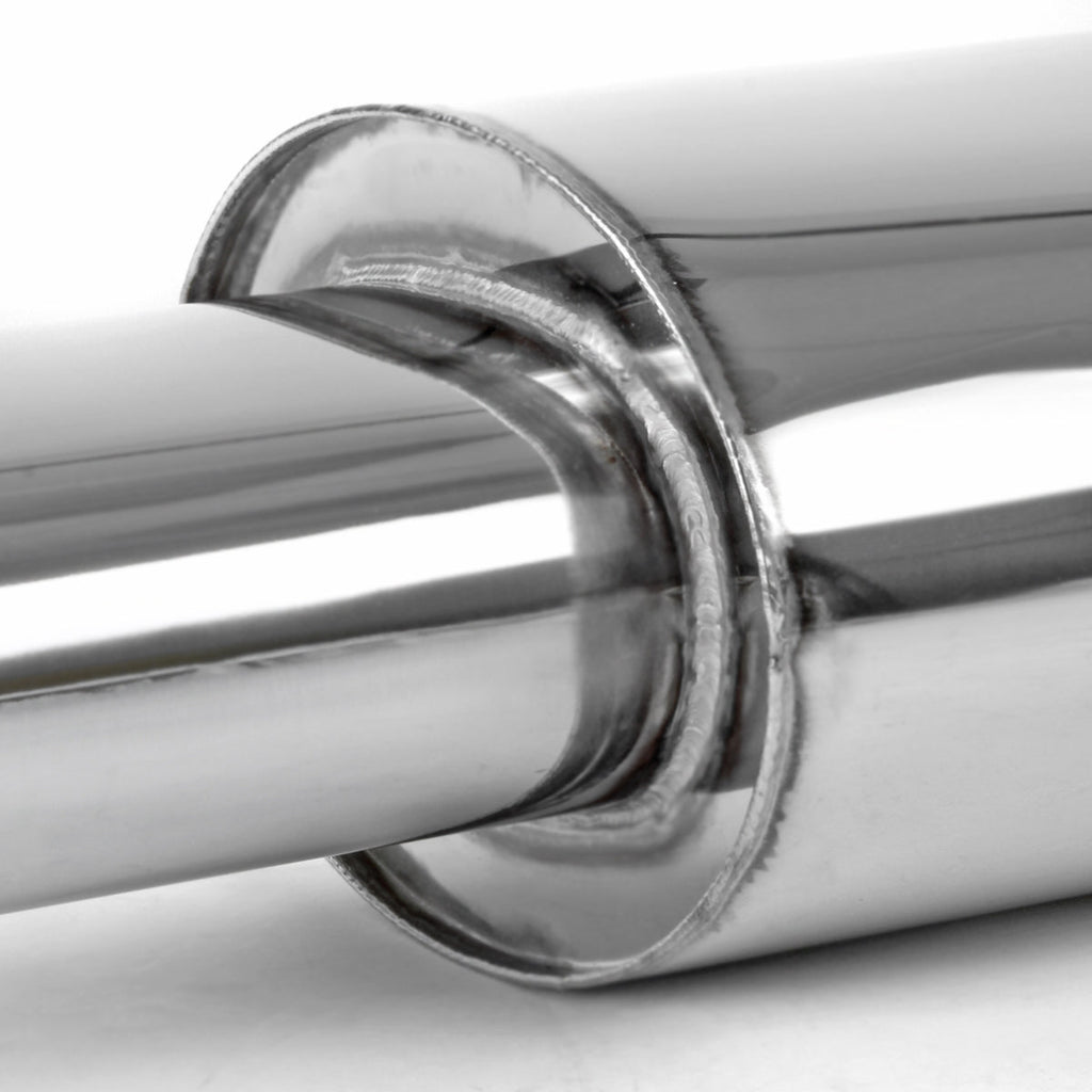 Universal 2.5" Inlet Stainless Steel Exhaust Muffler w/ Oval Tip