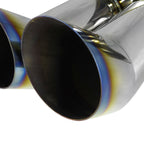Universal DTM Style 2.5" Inlet/3" Outlet Stainless Steel Exhaust Muffler w/ Dual Burnt Tips