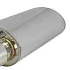 Universal DTM Style 2.5" Inlet/3" Outlet Stainless Steel Exhaust Muffler w/ Dual Burnt Tips