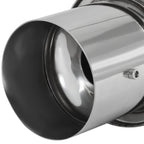 Universal 2.5" Inlet/4" Outlet Stainless Steel Spiral Flow Exhaust Muffler w/ Silencer