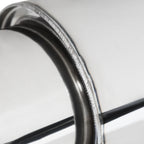 Universal 3" Inlet/4" Outlet Stainless Steel Spiral Flow Exhaust Muffler w/ Burnt Tip