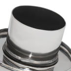 Universal 3" Inlet/4" Outlet Stainless Steel Spiral Flow Exhaust Muffler w/ Burnt Tip