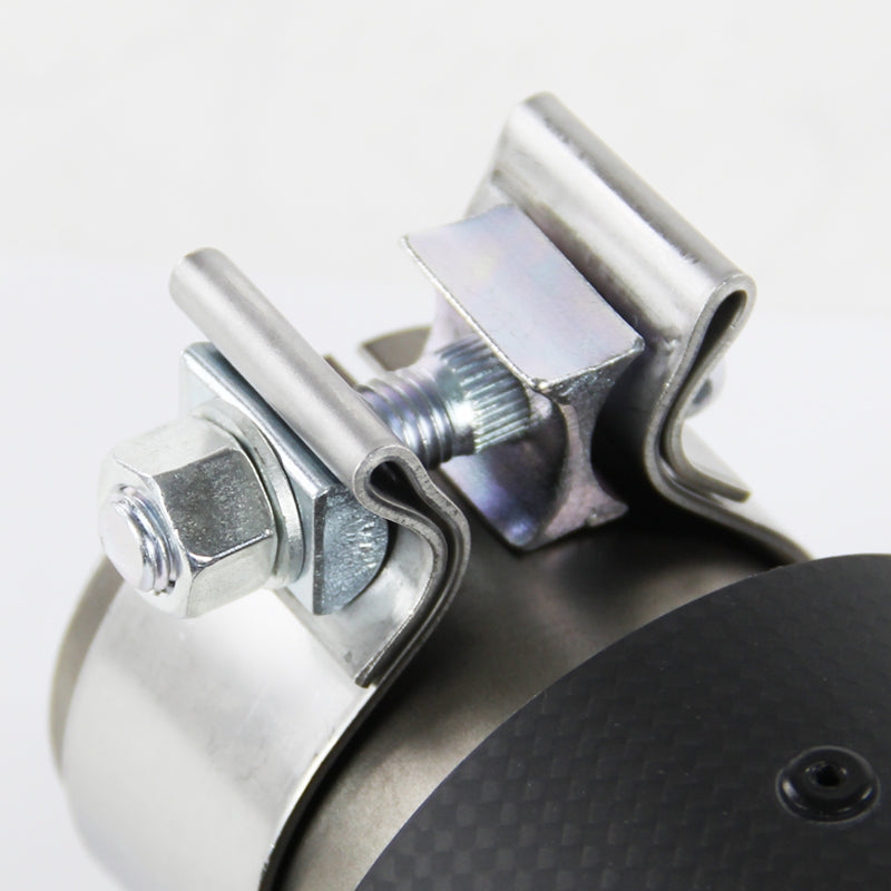 Universal 2.5" Inlet/3.5" Outlet Carbon Fiber Cover Exhaust Tip