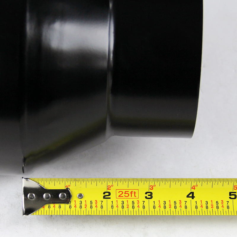 Universal 4" Inlet/6" Outlet Black Stainless Steel Bolt-On Angled Exhaust Tip