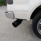 Universal 4" Inlet/6" Outlet Black Stainless Steel Bolt-On Angled Exhaust Tip
