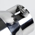 Universal 4" Inlet/6" Outlet Chrome Stainless Steel Bolt-On Angled Exhaust Tip