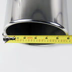 Universal 4" Inlet/6" Outlet Chrome Stainless Steel Bolt-On Angled Exhaust Tip