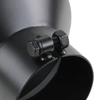 Universal 4" Inlet/8" Outlet Black Stainless Steel Bolt-On Angled Exhaust Tip